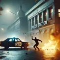 Киянин підпалив авто поліції через комендантську годину
