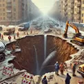 Гігантська яма у Києві: чому рух перекрито на вул. Скрипника?