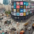 У Києві біля станції метро “Академмістечко” демонтували незаконну рекламу