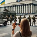 За день до російського удару по урядовому кварталу, киянка фотографувала блокпости біля парламенту