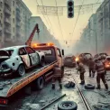 Вивезення згорілих автівок у Києві: Як комунальники відновлюють місто після атак