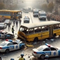 Шокуюча аварія в Києві: маршрутка протаранила два поліцейські авто на Берестейському