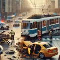 На Відрадному таксі в’їхало у трамвай: подробиці аварії