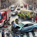 ДТП в Києві: зіткнення Toyota та вантажівки Volvo в Оболоні
