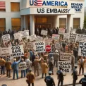 Протест під посольством США: українці виступають проти політики Трампа