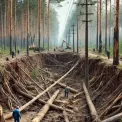 На Київщині пошкоджено ліс під час незаконного прокладання електрокабелю