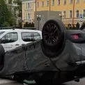 ДТП на бульварі Шевченка в Києві: перевернуте авто і транспортний колапс