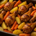 Ароматні запечені гомілки з картоплею та овочами — смачно і просто!