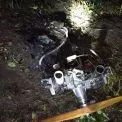 Падіння ворожого дрона біля Макарова: згоріла трава і пошкоджено паркани