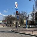 На Михайлівській площі з’явився перший у Києві світлофор із червоним колом заборони
