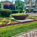 У Києві знову розквітнув квітник у вигляді українського борщу на вишитому рушнику