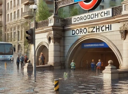 Масштабний потоп у Києві: затоплені станція метро та дороги