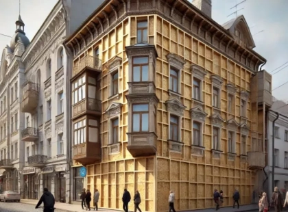 Скандал на Сагайдачного: історичну будівлю знівечили прибудовою