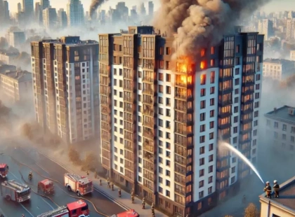 Пожежа на Русанівці: багатоповерхівка охоплена вогнем, всі деталі