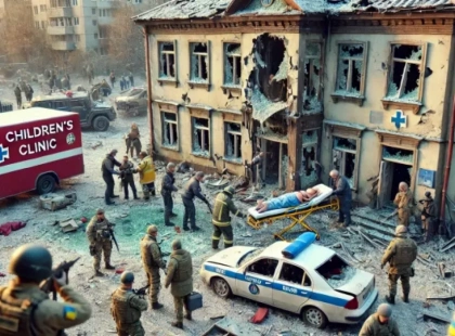 Наслідки атаки дронів у Києві: пошкодження дитячої поліклініки