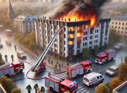 Пожежа в офісній будівлі в Києві: рятувальники врятували життя жінки