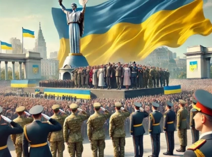 У Києві підняли найбільший державний прапор з нагоди Дня ЗСУ
