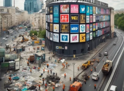 У Києві біля станції метро “Академмістечко” демонтували незаконну рекламу