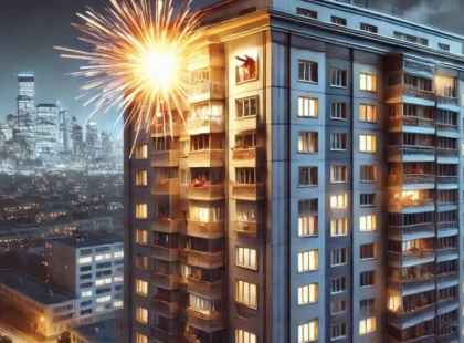 У Києві чоловік запустив феєрверк прямо з вікна багатоповерхівки