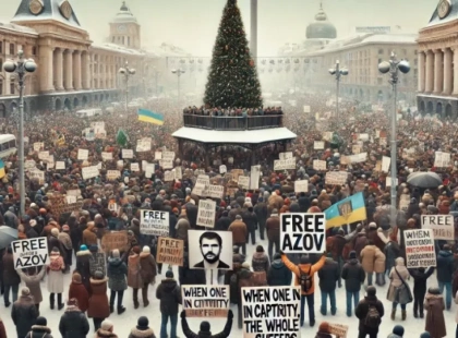 Київ підтримав військовополонених: акція "Free Azov" на Софійській площі