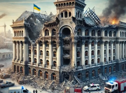 Російський новорічний обстріл пошкодив історичну будівлю Спілки письменників