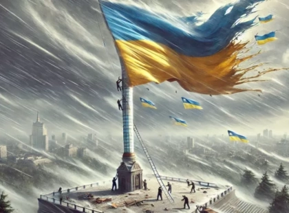 У Києві було тимчасово знято головний прапор через негоду