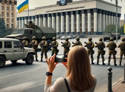 За день до російського удару по урядовому кварталу, киянка фотографувала блокпости біля парламенту