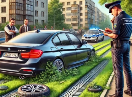 Водій BMW оштрафований у Києві за паркування на газоні: подробиці