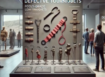 Виставка небезпечних турнікетів у Києві: як підробки можуть забрати життя