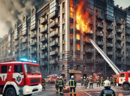 Вибуховий інцидент у Києві: фасад багатоповерхівки загорівся через витік газу