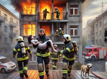 У Києві рятувальники врятували подружжя та їхнього песика під час пожежі