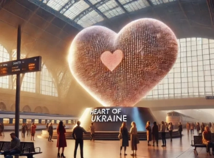 У Києві відкрили інтерактивну інсталяцію "Серце України", що реагує на слова кохання