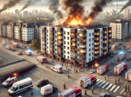 Київ та область під атакою: вибухи та пожежа після прильоту російського дрону