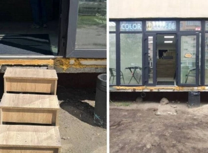 Комунальники Києва взялися за кафе на Оболоні: сходи демонтували вже тричі
