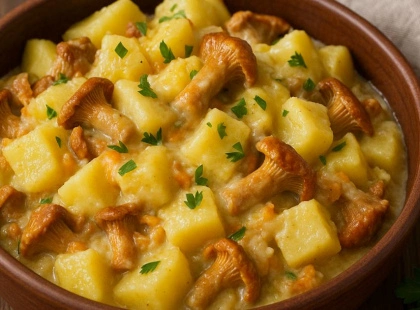 Картопля з лисичками у сметані — аромат літа у кожній ложці!