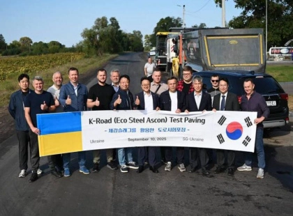 На Київщині вперше протестували дорожнє покриття зі сталеплавильного шлаку