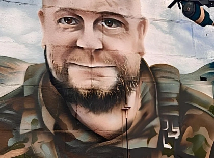 У столиці створили стінопис на честь загиблого захисника Тараса Давидюка