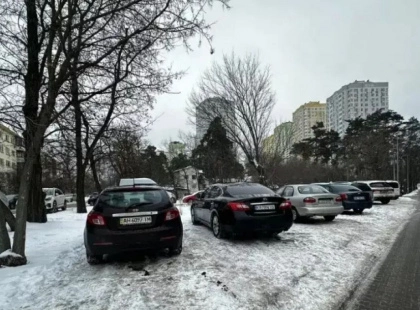Замість дощового саду - стоянка: на Воскресенці водії заїхали колесами просто в клумби