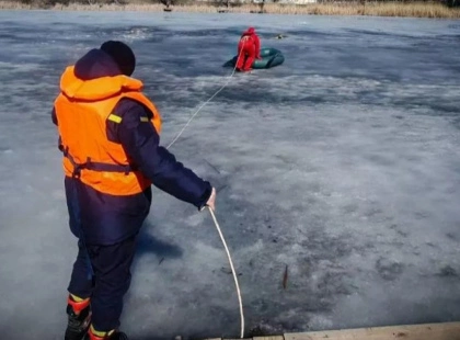 У Білій Церкві рятувальники витягли собаку з крижаної пастки