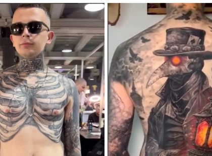 Анатомія на шкірі: українець побив світовий рекорд Zombie Boy за кількістю тату скелета