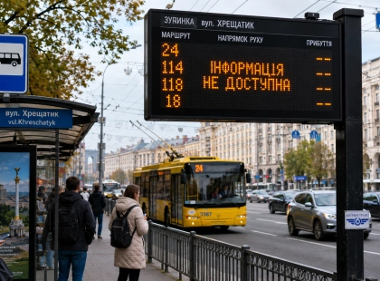 У Києві не працюють 257 електронних табло на зупинках громадського транспорту