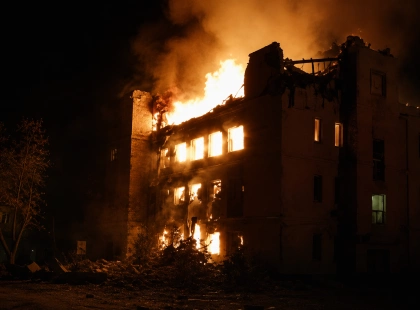 У Києві після ракетного удару спалахнула масштабна пожежа на заводі Roshen