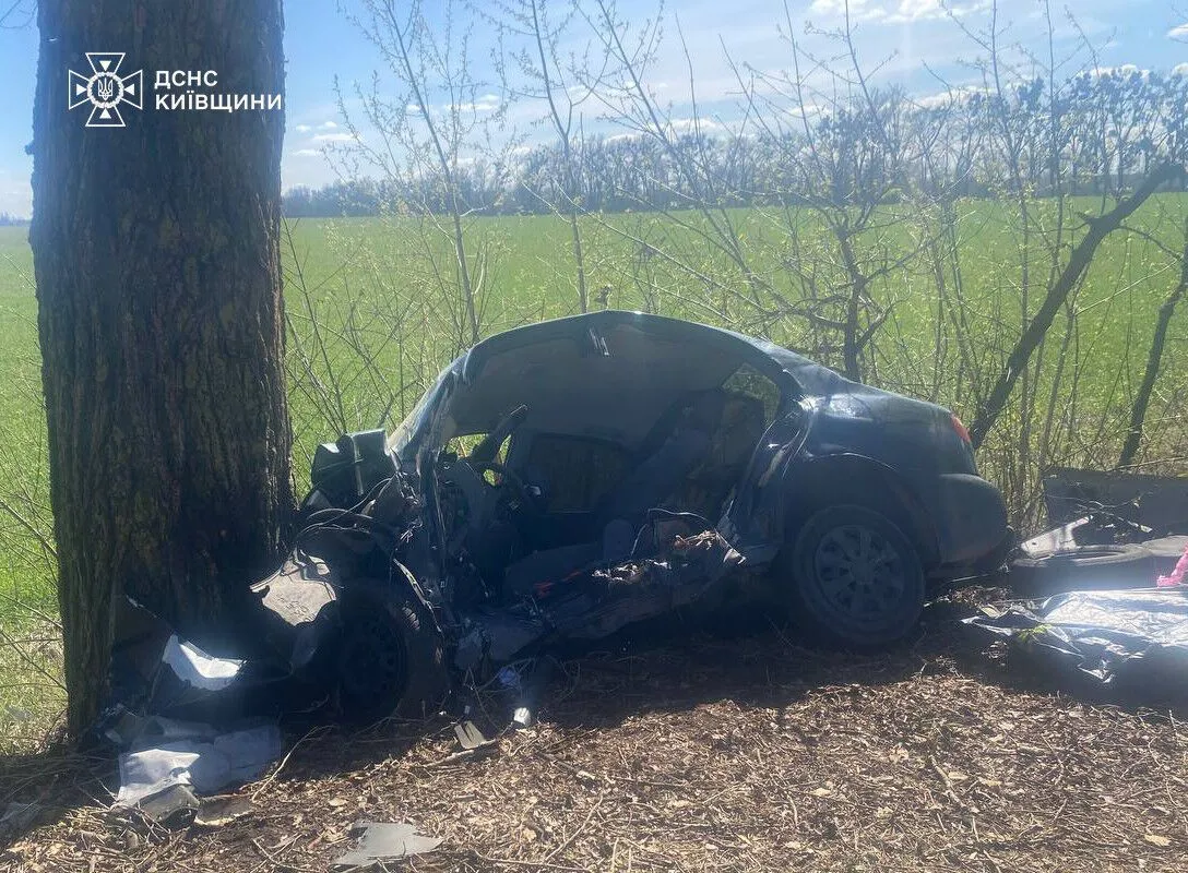 Смертельна ДТП на Київщині: водій загинув після зіткнення з деревом - 1