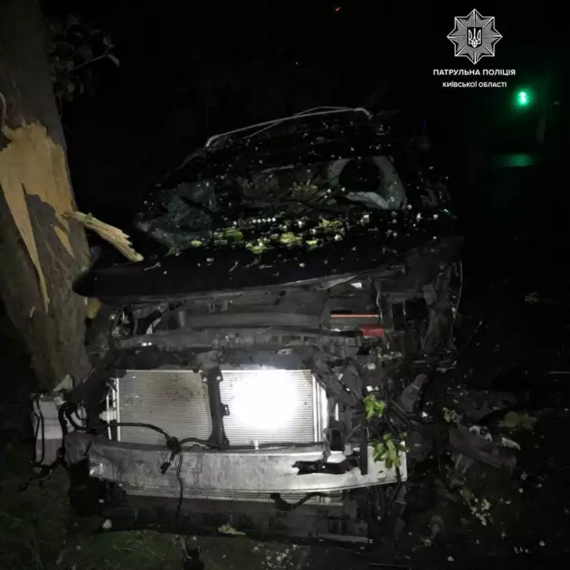 ДТП у Борисполі: водій заснув за кермом і протаранив дерево - 1
