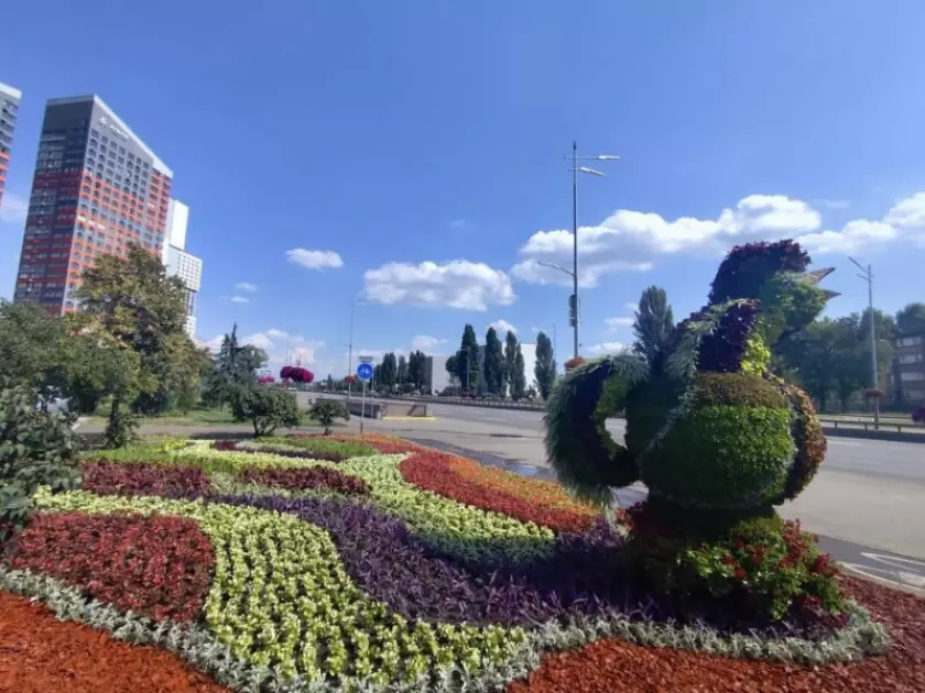 У Києві з’явився квітковий «півник з Бородянки» — символ стійкості українців - 1