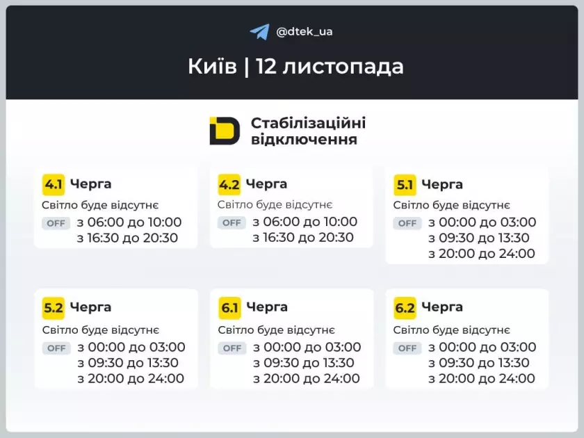 12 листопада у Києві діятимуть стабілізаційні відключення: що відомо - 1