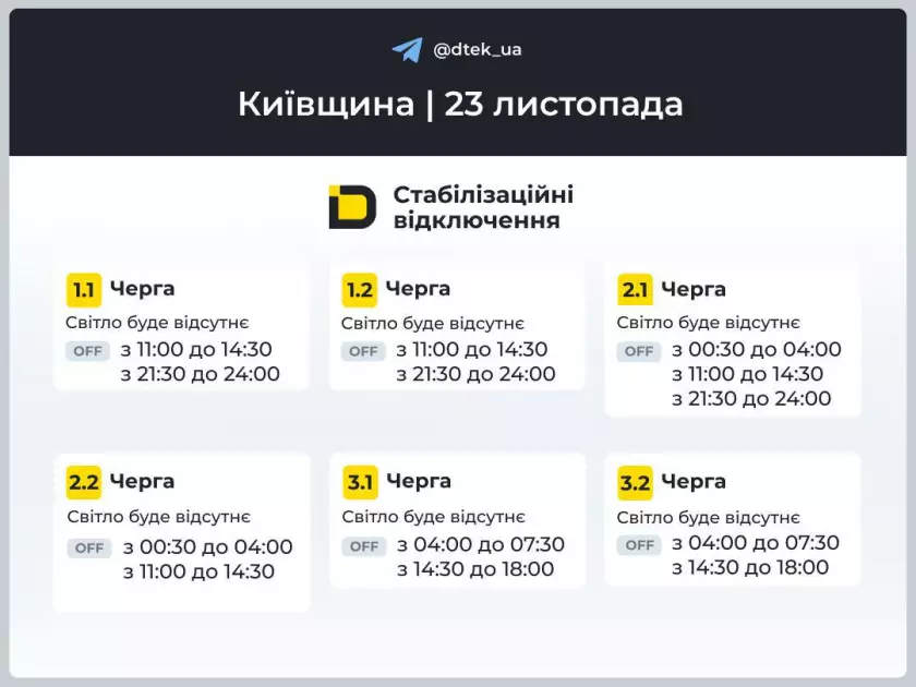 Нові графіки відключення електроенергії у Києві та області на 23 листопада: де буде найважче - 2