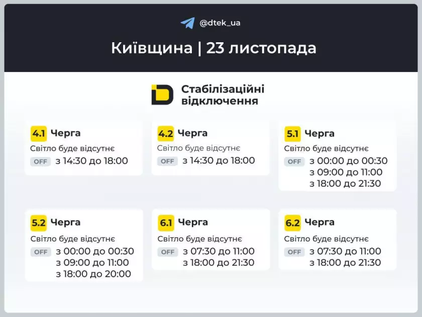 Нові графіки відключення електроенергії у Києві та області на 23 листопада: де буде найважче - 3