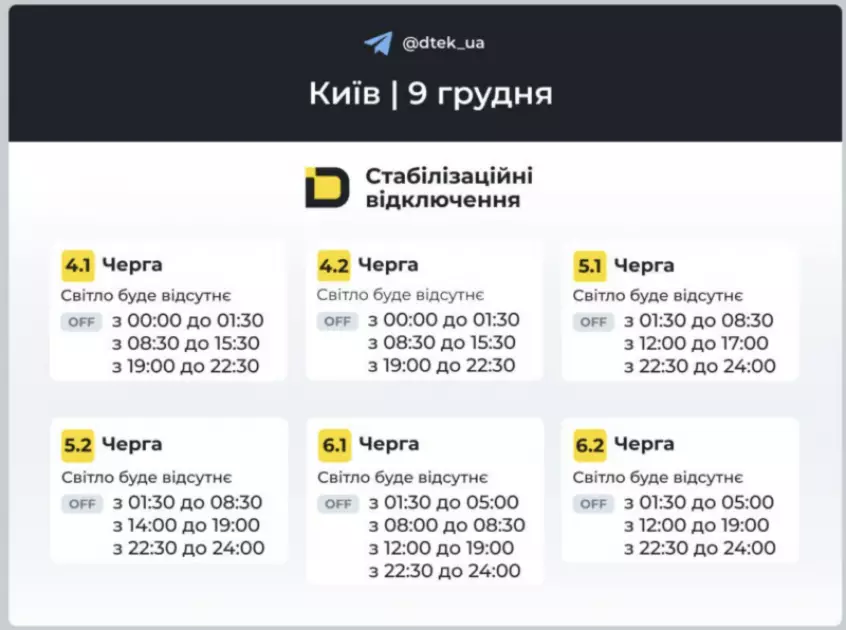 До 16 годин без світла: у Києві та області діють жорсткі графіки відключень - 1