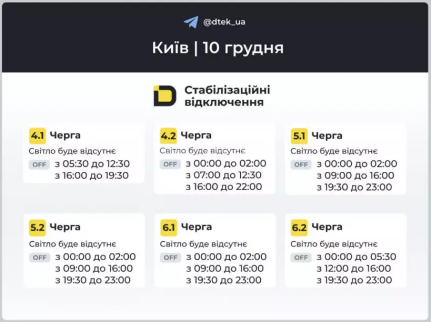 «Стабілізаційні відключення у столиці: оприлюднені графіки на середу» - 2